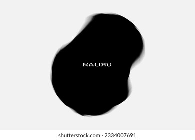 Aesthetic Retro Monochrome Gradient Mesh of Nauru Map in Black and White Color.