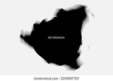 Malla de gradiente monocromo estético retro de Nicaragua mapa en color blanco y negro.