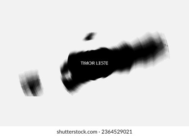 Aesthetic Retro Monochrome Gradient Mesh of Timor Leste Map in Black and White Color.