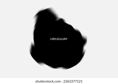 Ästhetische Retro Monochrome Gradient Mesh von Uruguay Karte in Schwarz-Weiß Farbe.