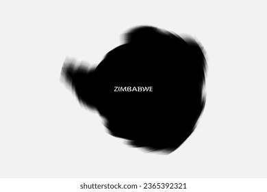 Aesthetic Retro Monochrome Gradient Mesh of Zimbabwe Map in Black and White Color.