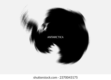 Aesthetic Retro Monochrome Gradient Mesh of Antarctica Map in Black and White Color.