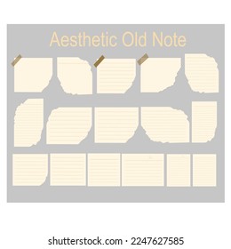 Aesthetic retro sticky note for template, backgroun, or text area. A simple vector design.