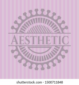 Aesthetic retro style pink emblem. Vector Illustration. Detailed.