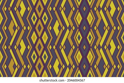 Aesthetic rhombus ethnic motifs vector geometric pattern. Mosaic chevron texture scandinavian ornament. Textile repeat pattern. Interior decor boho ornament. Ancient folk print.