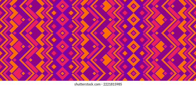 Aesthetic rhombus ethnic motifs vector geometric pattern. Embroidery batik patchwork mexican ornament. Rug repeating pattern. Fashion oriental ornament. Ancient folk print.