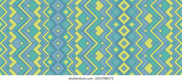 Aesthetic rhombus ethnic motifs vector geometric pattern. Mosaic chevron texture aboriginal ornament. Carpet repeat pattern. Fashion oriental ornament. Ethnic ornamental motif