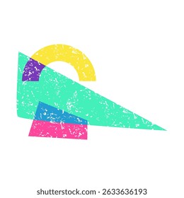 aesthetic risograph effect cartoon. art graphic, color layer, ink screen aesthetic risograph effect sign. isolated symbol vector illustration