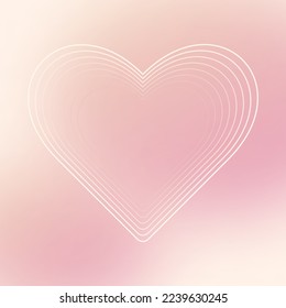 Aesthetic romantic banner and lines heart mesh pink gradient background  Cute Valentines card in trendy y2k style  Beautiful square template for social media post  Poster  banner  postcard design