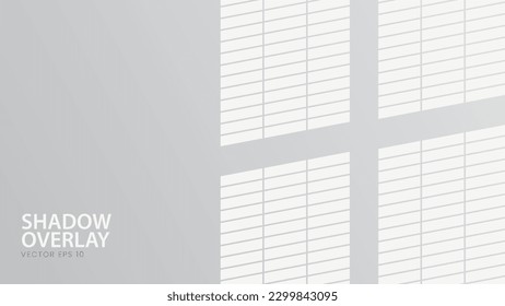 Schönes Zimmer Fenster Shade Silhouette Hintergrund fällt auf weich graue Wand. Transparenter unscharfer Schatten der Morgensonne.