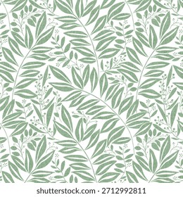 aesthetic rustic leaves with line texture seamless pattern