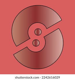 Aesthetic S letter logo concept NOMOR 8