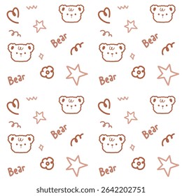 aesthetic seamless pattern bear sketchsketch