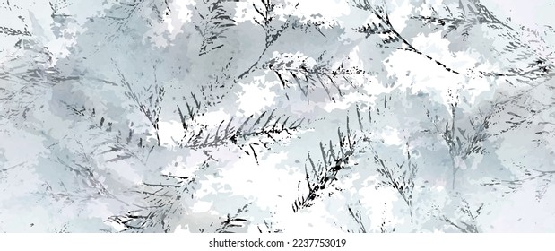 Aesthetic Seamless Pattern. Leaves Trees, Shrubs Stamp Effect. Neutral Tree Leaf Pattern. Texture Spots Watercolor Overlay. Transparency Wallpaper Rustic Modern Design. Fancy Delicate Fabric Textile.