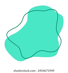 aesthetic shape with flat style for decoration your design. abstract shape with line. green blob with line decoration