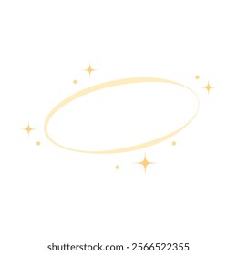 Aesthetic shining star ring. Flat decorative vector design isolated illustration.