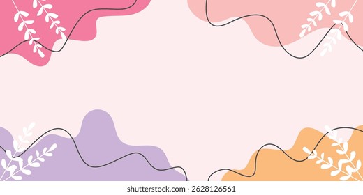 Aesthetic Simple Abstract Design With Simple Floral