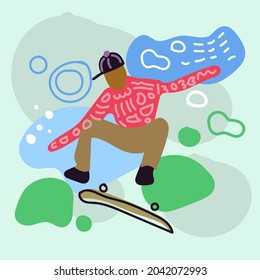 aesthetic skateboard abstract background, suitable for wall decoration, wallpaper, background ornament