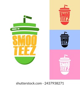 Aesthetic smoothies logo, fresh drink logo for business
