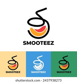 Aesthetic smoothies logo, fresh drink logo for business