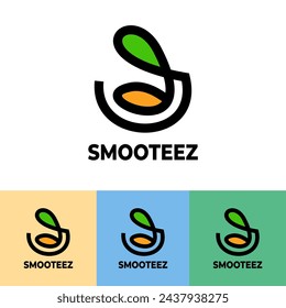 Aesthetic smoothies logo, fresh drink logo for business