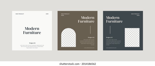 Plantilla de publicación de noticias de medios sociales estéticos para muebles