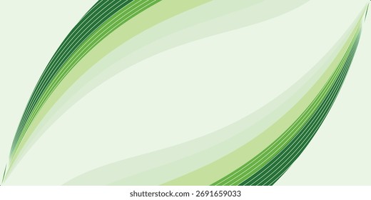 Aesthetic soft and smooth abstract background with gentle green wavy shapes. It evokes a sense of nature, freshness, and organic flow, perfect for eco-friendly themes, health and wellness promotions