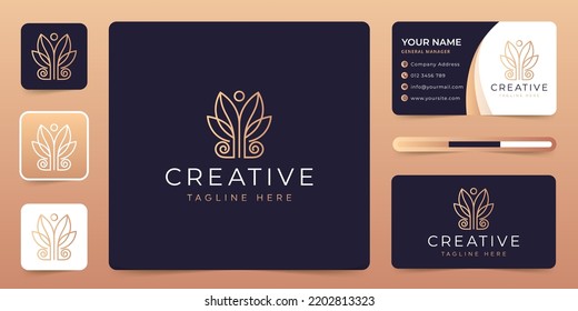 Aesthetic Spa Wellness Logo Vector Design With Business Card Template