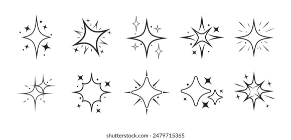 Aesthetic Sparkle Vector Illustration Set