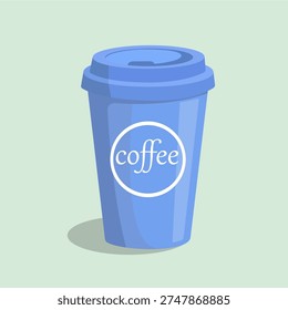 Aesthetic Spring Coffee Paper Cup with Floral Leaf Design Flat Illustration