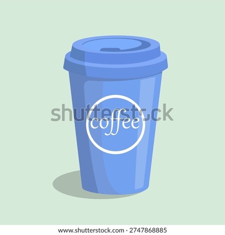 Aesthetic Spring Coffee Paper Cup with Floral Leaf Design Flat Illustration