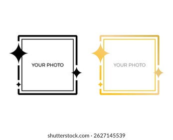 Aesthetic square frame for photo symbol icon design vector isolated transparent background