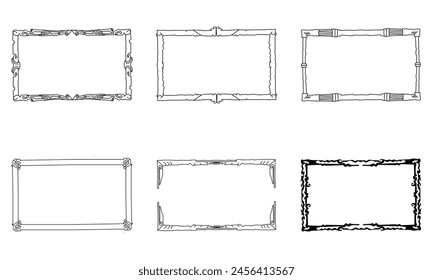 marcos cuadrados estéticos para sus diseños, bordes, y también Elementos de Paquete, paquetes de borde