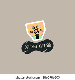 Aesthetic Squishy Cat Company Vector Logo Design great for any purposes