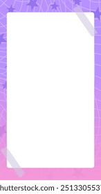 Aesthetic stars on pink purple gradient background. Story background template for social media. Stock vector illustration in cartoon style.