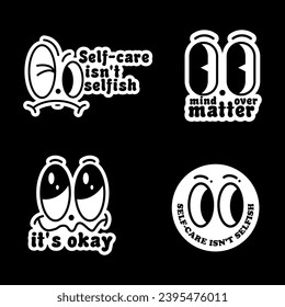 Aesthetic sticker pack quotes print templates