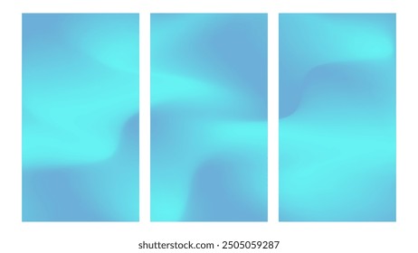 Aesthetic summer abstract gradient background. Blue light colored with wave texture. Design for vertical background banner or social media.