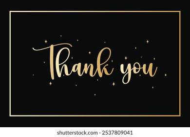 Aesthetic Thank You Card Template, Hand drawn Thank You lettering in colorful flat style, Vector phrase design for card or banner, colorful