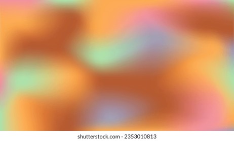 Aesthetic trendy mint green blush orange creative gradient wallpaper. Dull pastel background. Abstract soft pale pink lavender brown colors backdrop. Mockup for advertisement, social media, card