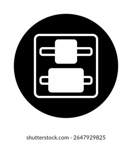 Aesthetic user interface design featuring adjustment panel, modern sleek vector icon representing settings and customization controls
