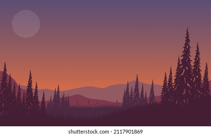 Aesthetic view of mountains with forest and lush trees from the outskirts of the village
