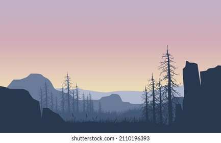 Aesthetic view of mountains with forest from outside the city