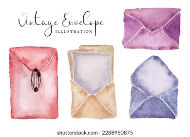 Aesthetic Vintage Old Paper Watercolor Illustration