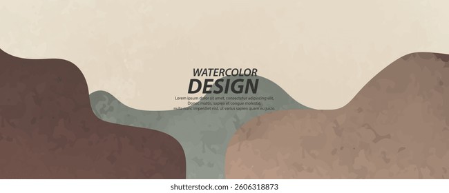 Aesthetic  watercolor art background. watercolour texture  Brush stroked painting pastel color watercolour for cards, flyers, poster, banner. Abstract horizontal template for design.	