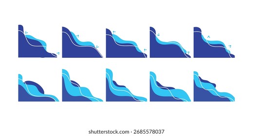 Aesthetic Wave Corner Blob Set