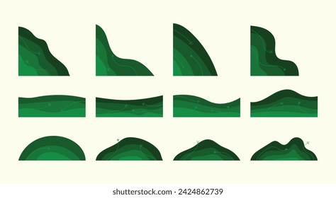 Aesthetic Wave Corner Shape, Element Graphic Design Decoration. Organic Shape Corner Border Illustration