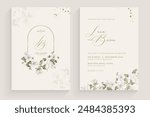 Aesthetic Wedding Invitation Template with Flower Arrangement