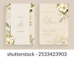 Aesthetic Wedding Invitation Template with White Flower Arrangement