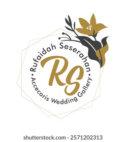 Aesthetic wedding organizer logo vector