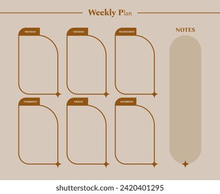 Aesthetic Weekly Planner Free Vector